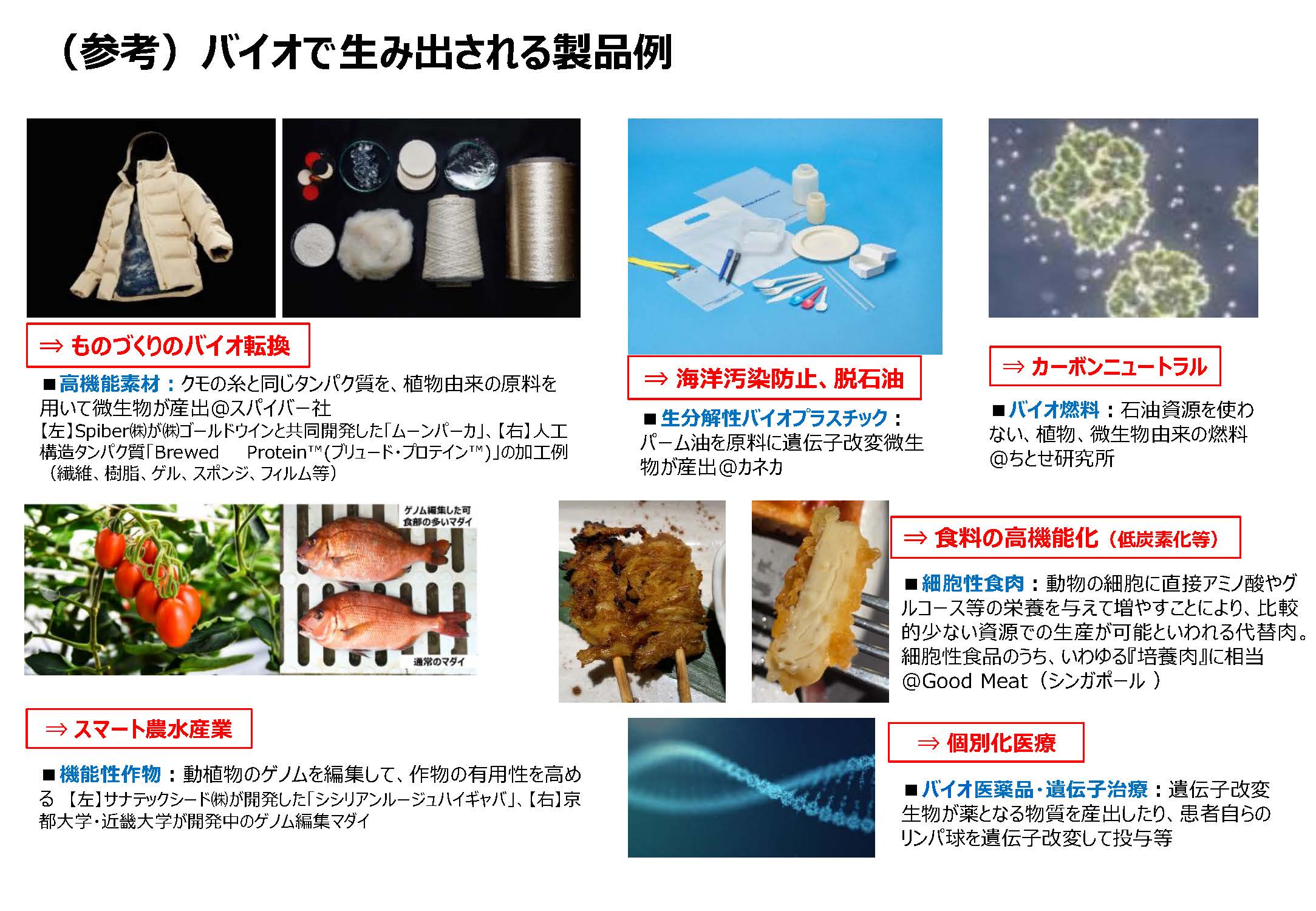 （参考）バイオで生み出される製品例