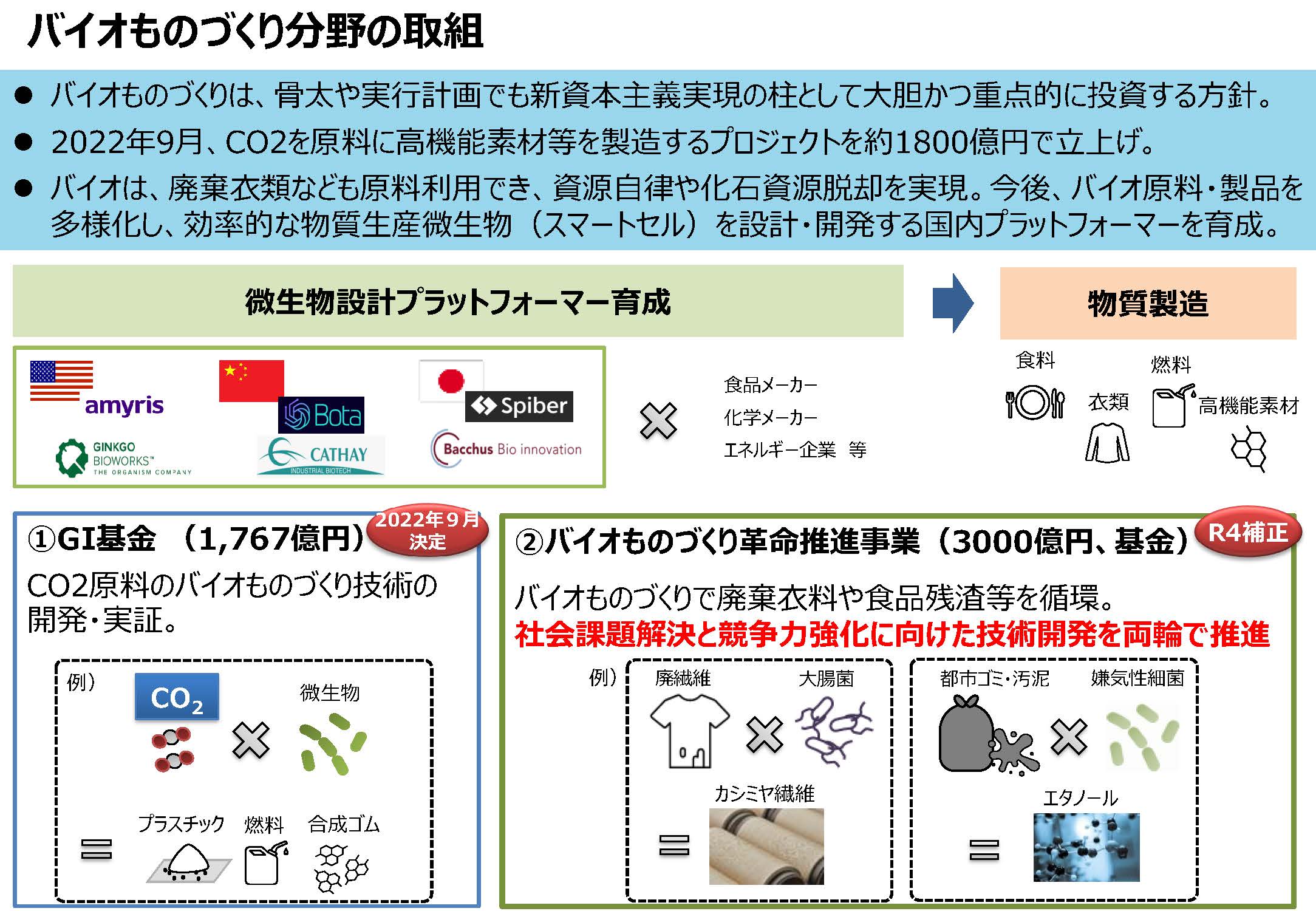 バイオものづくり分野の取組
