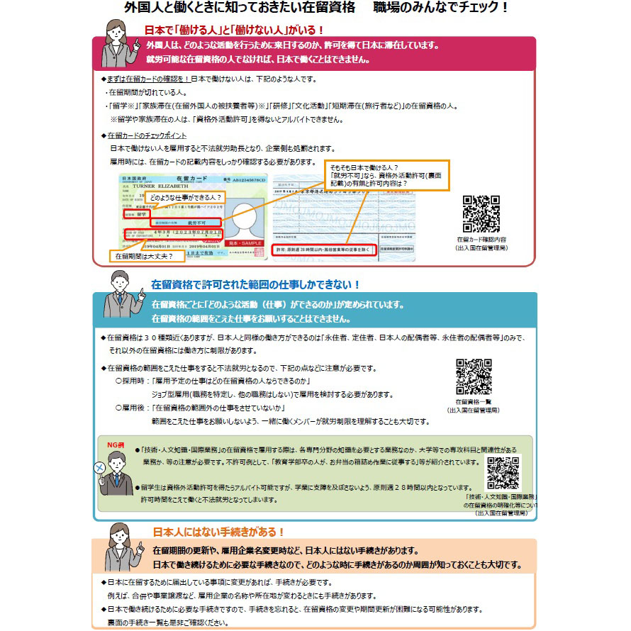 在留資格案内紙イメージ