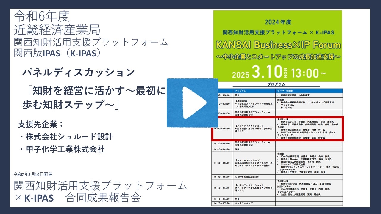 知財を経営に活かす～最初に歩む知財ステップ～