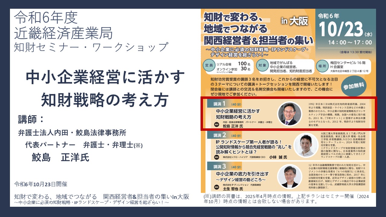 中小企業経営に活かす知財戦略の考え方
