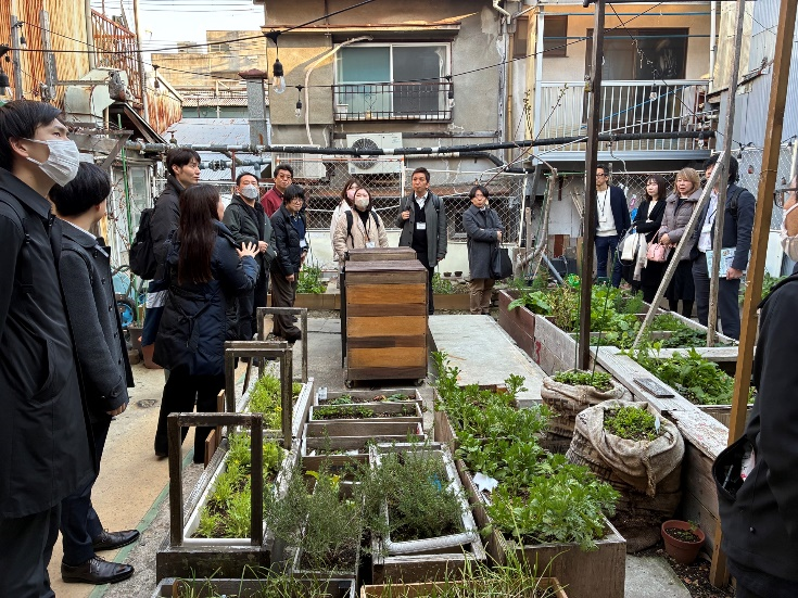 いちばたけを見学する参加者たち