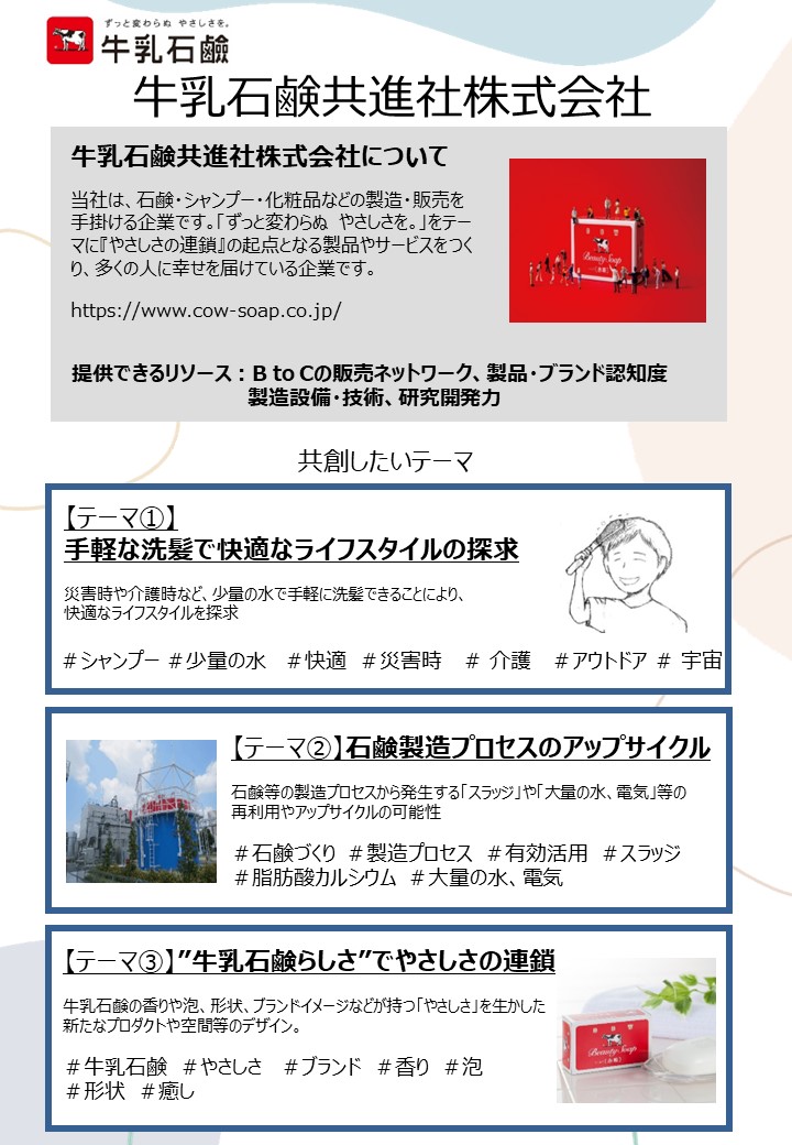 共創テーマ牛乳石鹸